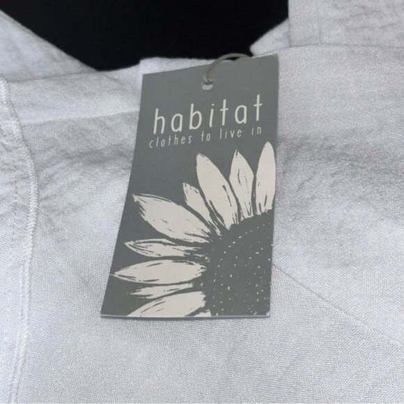 Habitat White Women's Size M Blouse Boho Lagenlook White Layering Minimalist - Picture 3 of 9